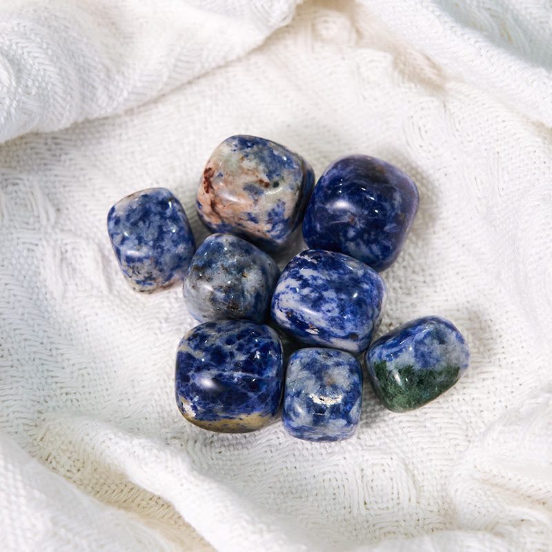 Olivenorma Natural Blue Spot Jasper Tumbled Stone Set