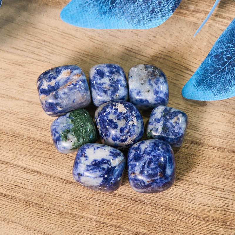 Olivenorma Natural Blue Spot Jasper Tumbled Stone Set