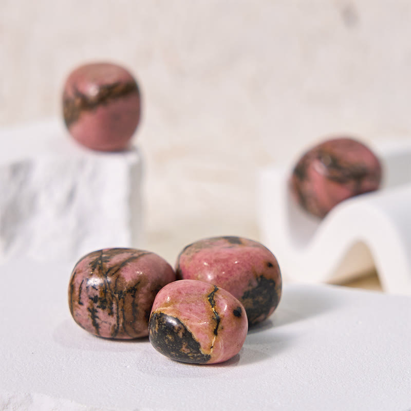 Olivenorma Polished Irregular Rhodonite Bulk Tumbled Stone