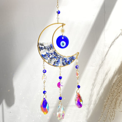 Olivenorma Natural Gem Evil Eye Proctection Suncatcher Wind Chimes