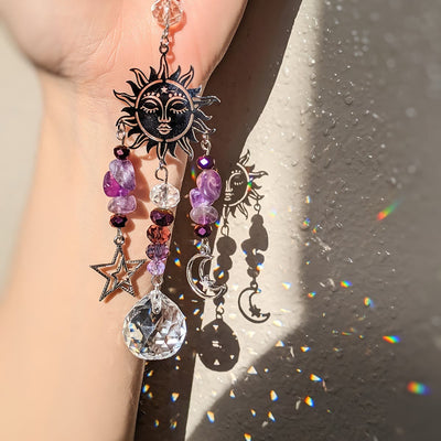 Olivenorma Moon Goddess Crystal Sun Catcher Wind Chimes