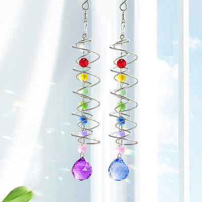 Olivenorma Facted Crystal Suncatcher Spiral Hanging Ornament