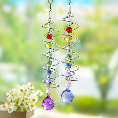 Olivenorma Facted Crystal Suncatcher Spiral Hanging Ornament