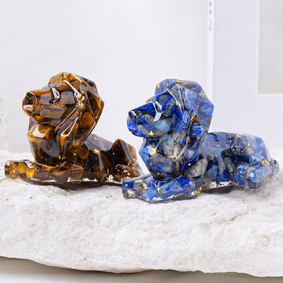 Olivenorma Natural Stone Lion Gemstone Decoration