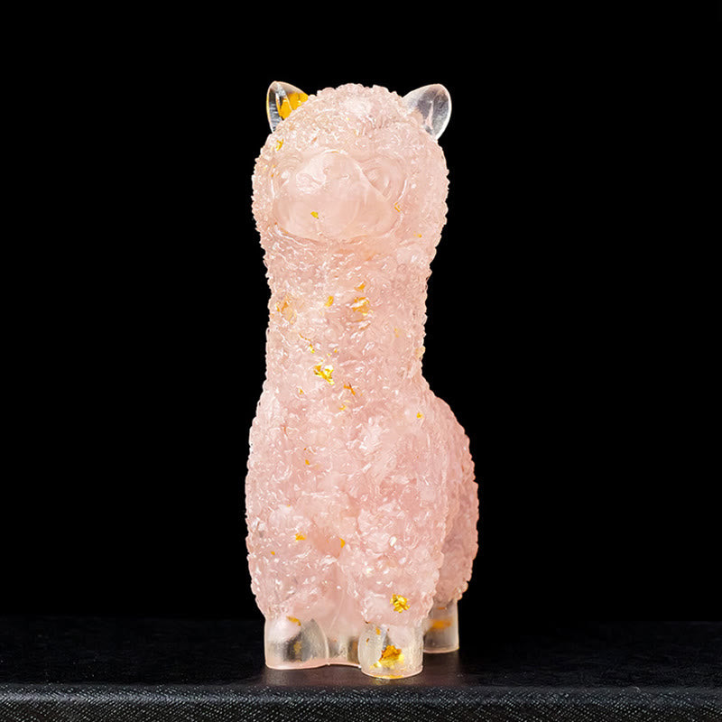 Olivenorma Natural Stone Alpaca Statue Gemstone Decoration