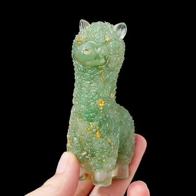 Olivenorma Natural Stone Alpaca Statue Gemstone Decoration