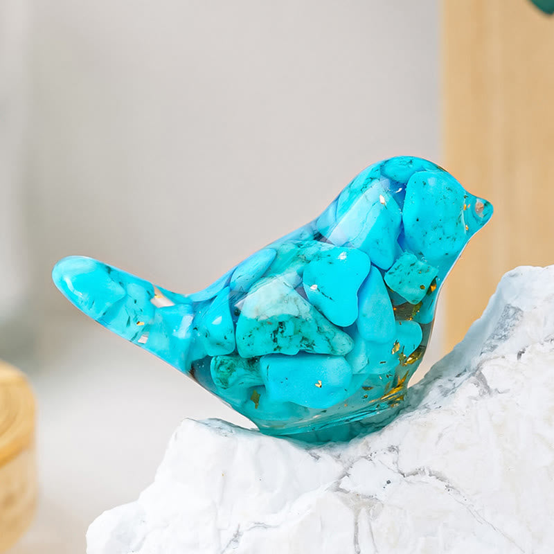 Olivenorma Natural Crystal Bird Sculpture Gemstone Decoration