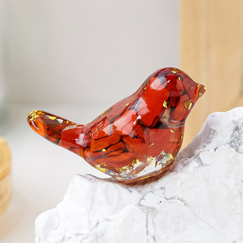 Olivenorma Natural Crystal Bird Sculpture Gemstone Decoration