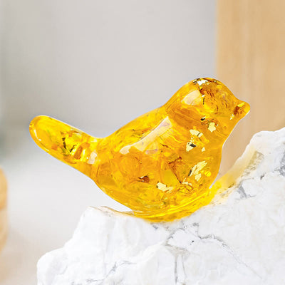 Olivenorma Natural Gemstone Bird Sculpture Decoration - Lemon Quartz - With Card - image 7