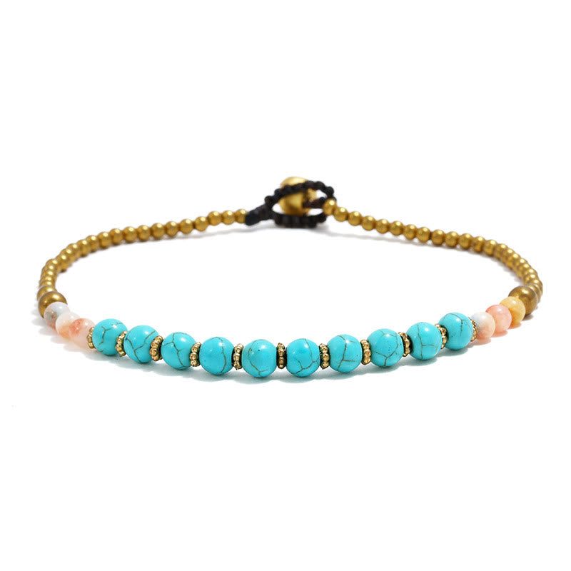 Olivenorma Boho Turquoise Foot Gem Beaded Anklet