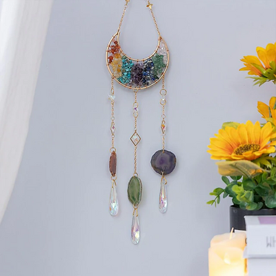 Olivenorma 7 Color Chakra Inverted Crescent Wind Chime