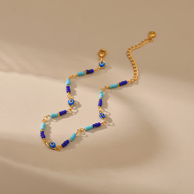 Olivenorma Bohemian Evil Eye Protection Beaded Anklet