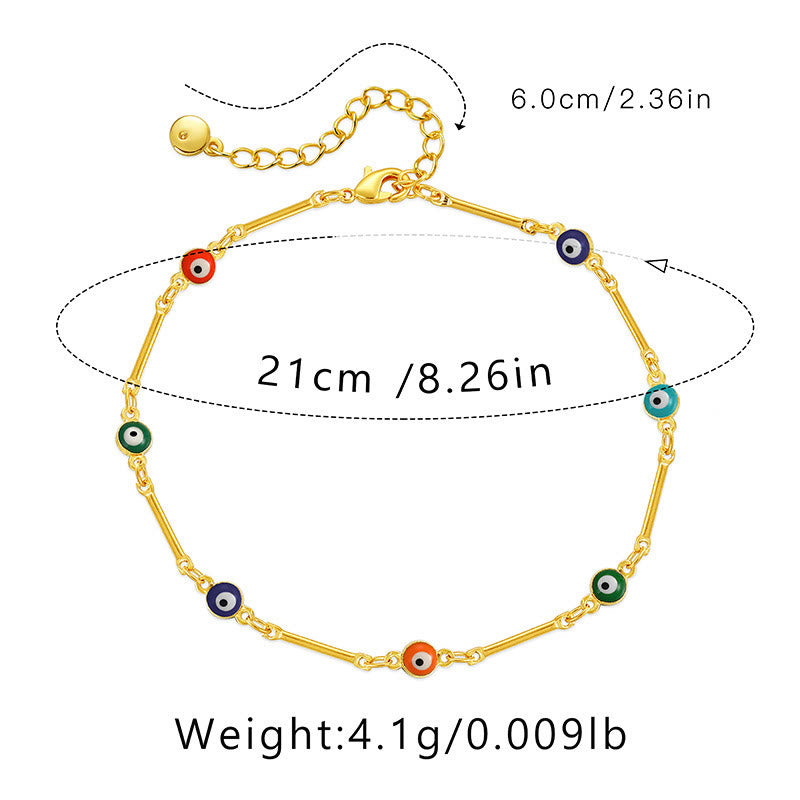 Olivenorma 18K Gold-Plated Evil Eye Ward Off Evil Anklet