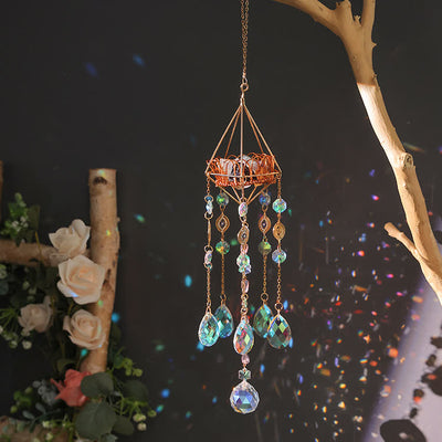 Olivenorma Gold Hollow Crystal Stand Wind Chime