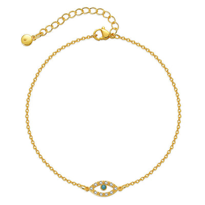 Olivenorma Evil Eye Turquoise Ankle Bracelet Chain Anklet