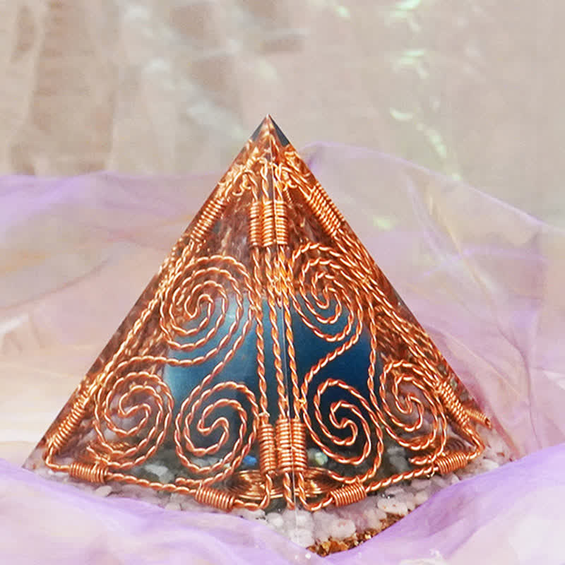 Olivenorma Copper Wire Wrap Triskelion Orgone Pyramid