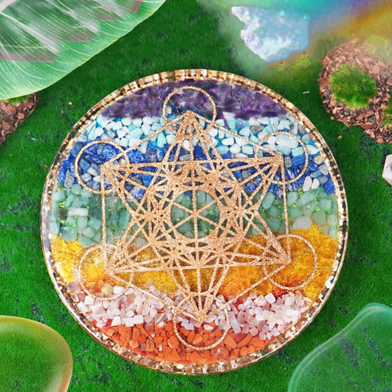 Olivenorma Metatron's Cube Chakra Resin Decoration