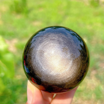 Olivenorma Natural Silver Obsidian Crystal Sphere