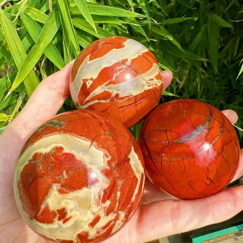 Olivenorma Natural Red Jasper Crystal Sphere