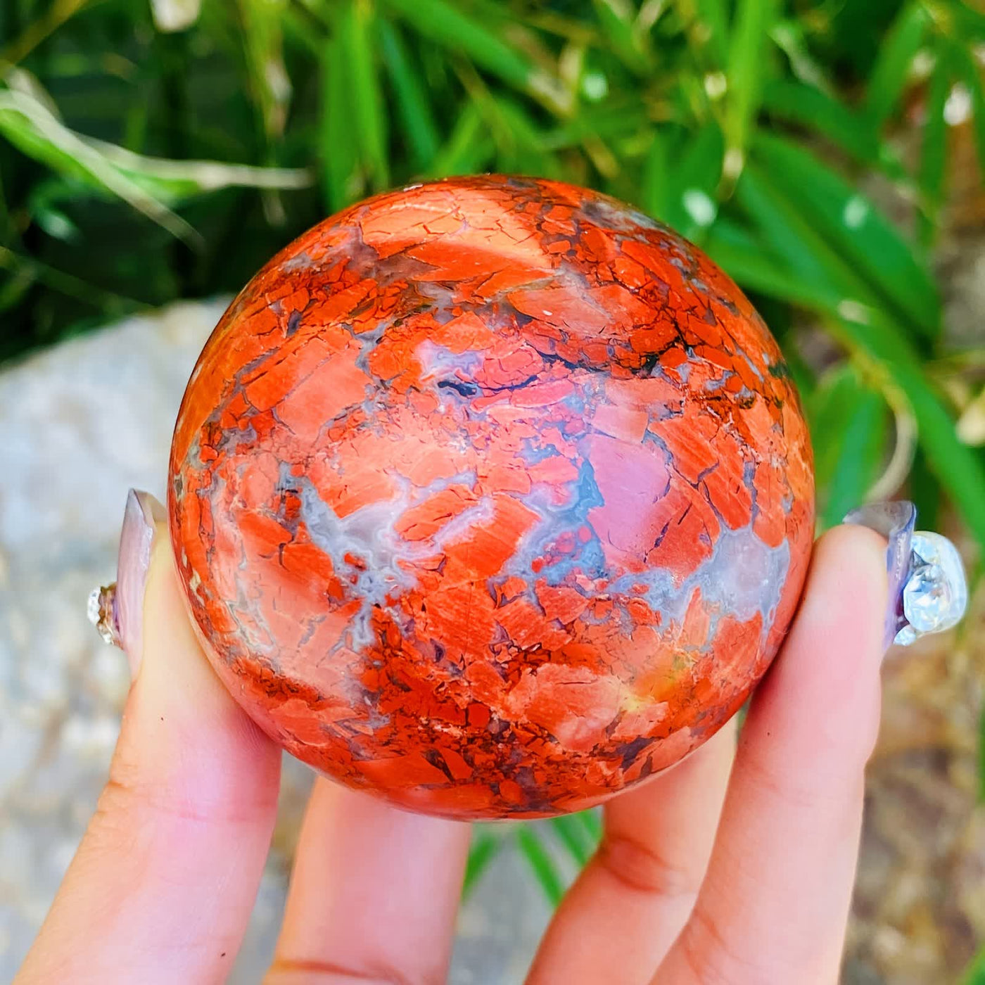 Olivenorma Natural Red Jasper Crystal Sphere