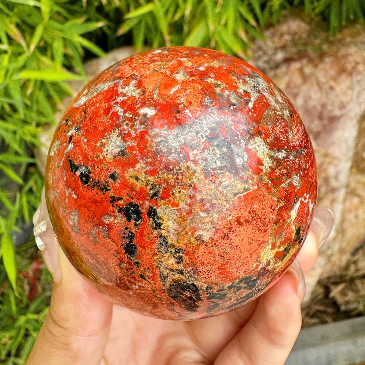 Olivenorma Natural Red Jasper Crystal Sphere