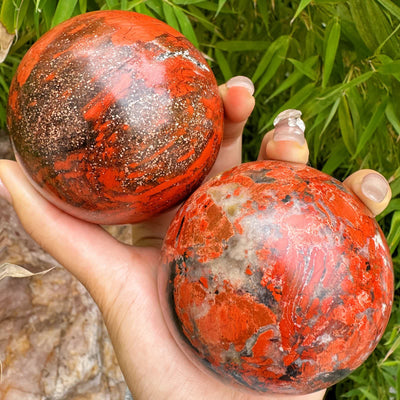 Olivenorma Natural Red Jasper Crystal Sphere