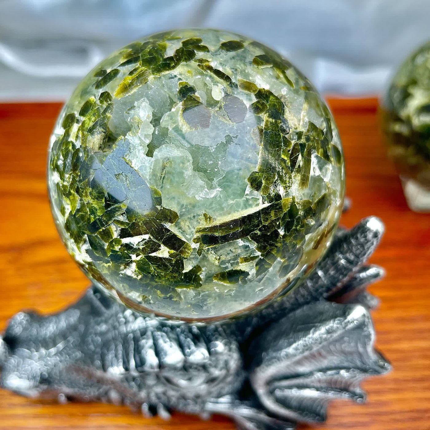 Olivenorma Natural Prehnite Crystal Sphere