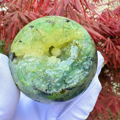 Olivenorma Natural Prehnite Crystal Sphere