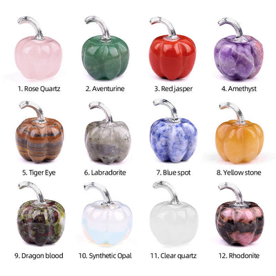 Olivenorma Natural Crystal Pumpkin Carving Gemstone Decoration