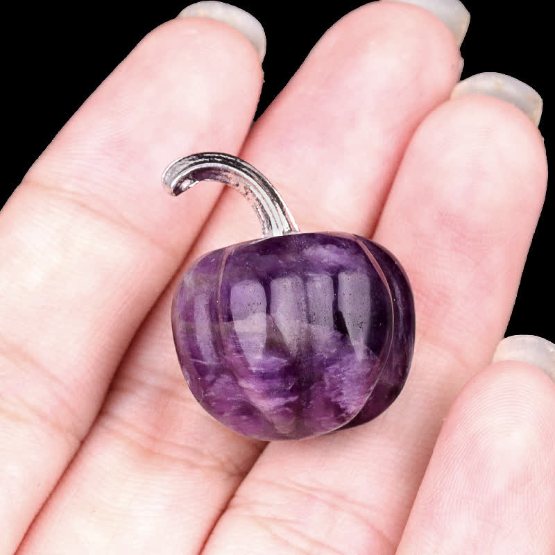 Olivenorma Natural Crystal Pumpkin Carving Gemstone Decoration