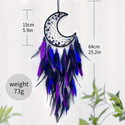 Olivenorma Moon Purple Pink Feather Dream Catcher