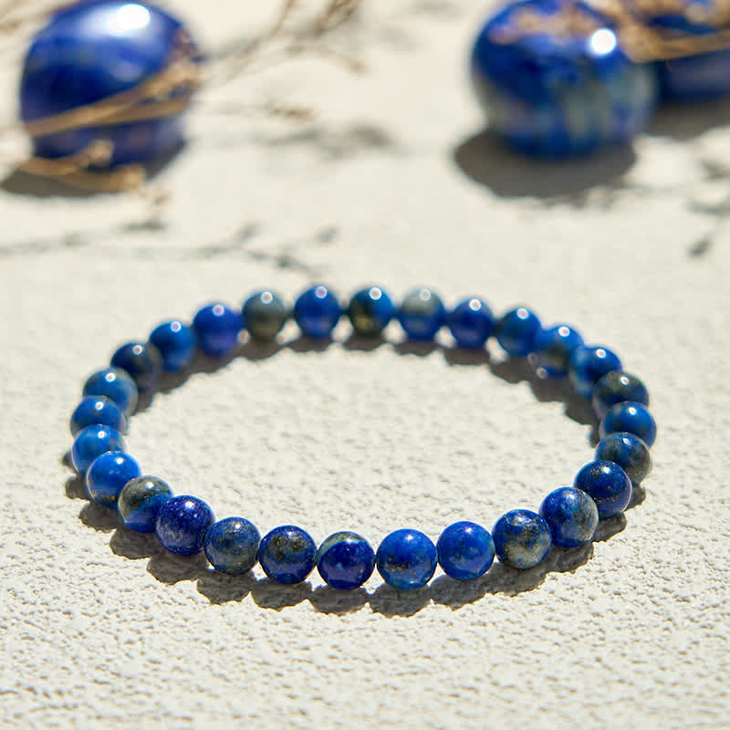 Olivenorma Natural 6mm Lapis Lazuli Beaded Bracelet