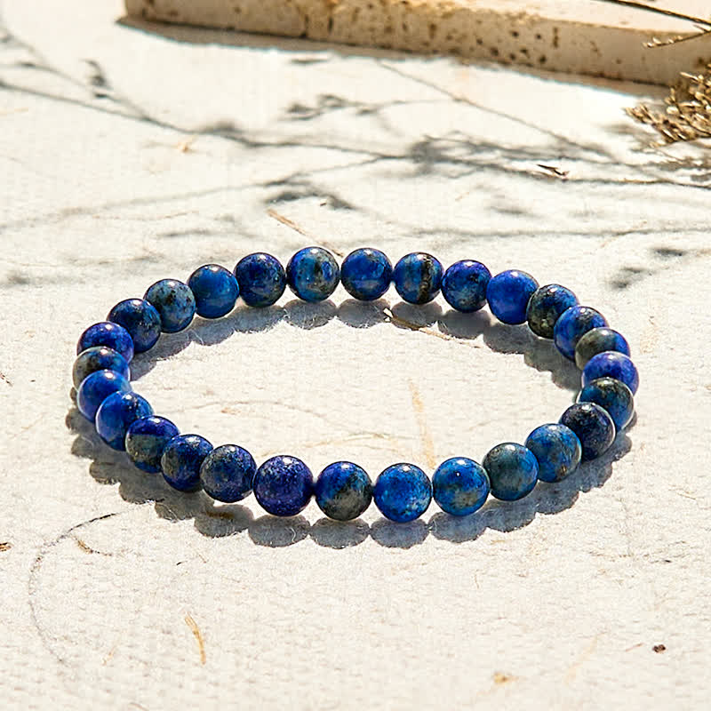 Olivenorma Natural 6mm Lapis Lazuli Beaded Bracelet