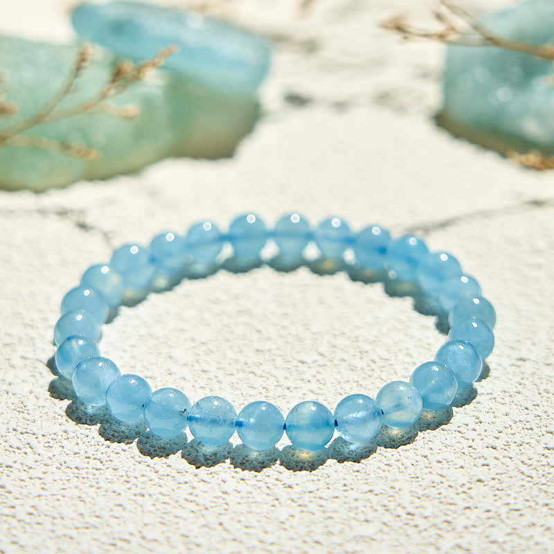 Olivenorma 7-14mm Natural Aquamarine Beaded Bracelet