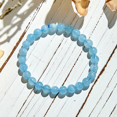 Olivenorma 7-14mm Natural Aquamarine Beaded Bracelet