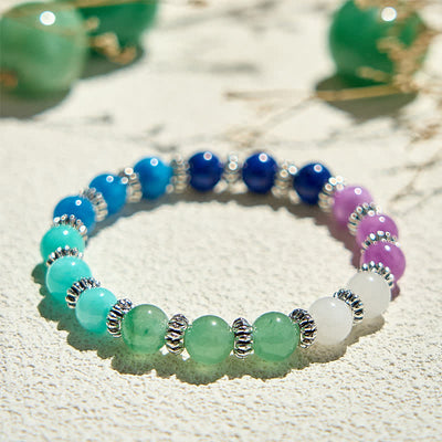 Olivenorma Natural Blue Apatite Amazonite Beaded Bracelet