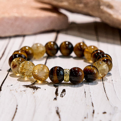 Olivenorma Maillard Style Tiger Eye Citrine Beaded Bracelet