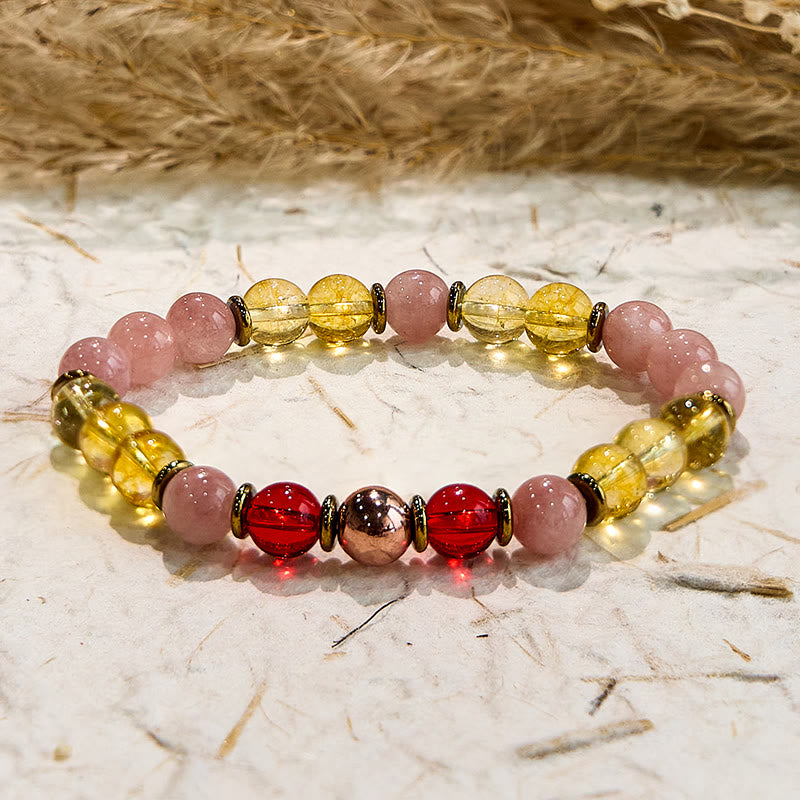 Olivenorma Natural Gem Citrine Carnelian Sun Stone Uplifting Bracelet