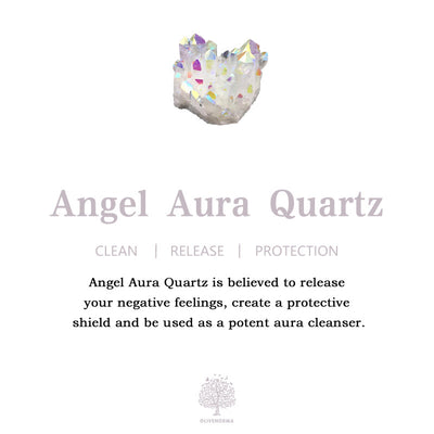 Olivenorma Frosted Glitter Angel Aura Quartz Natural Gem Bracelet