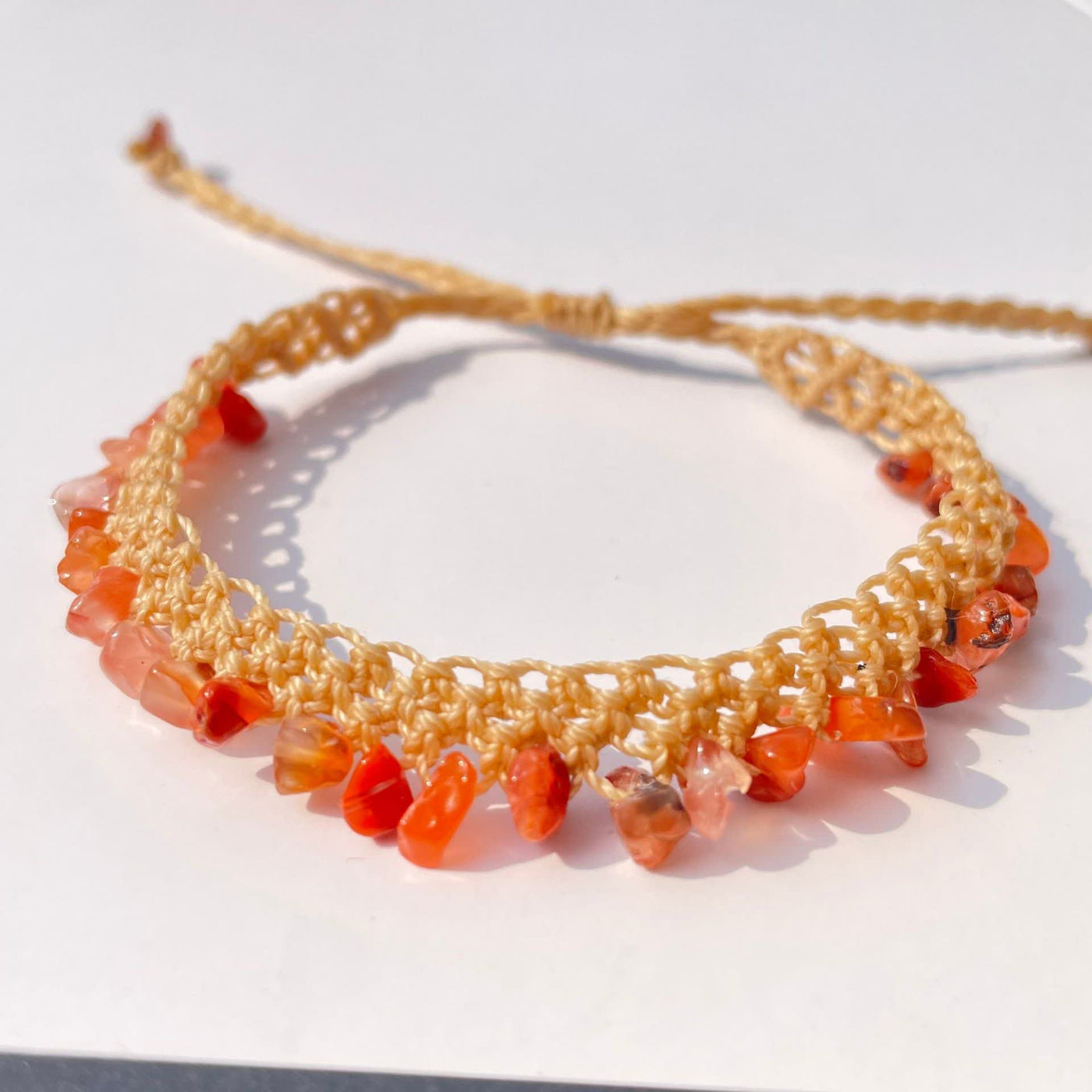 Olivenorma Natural Crystal Stone Braided Bracelet