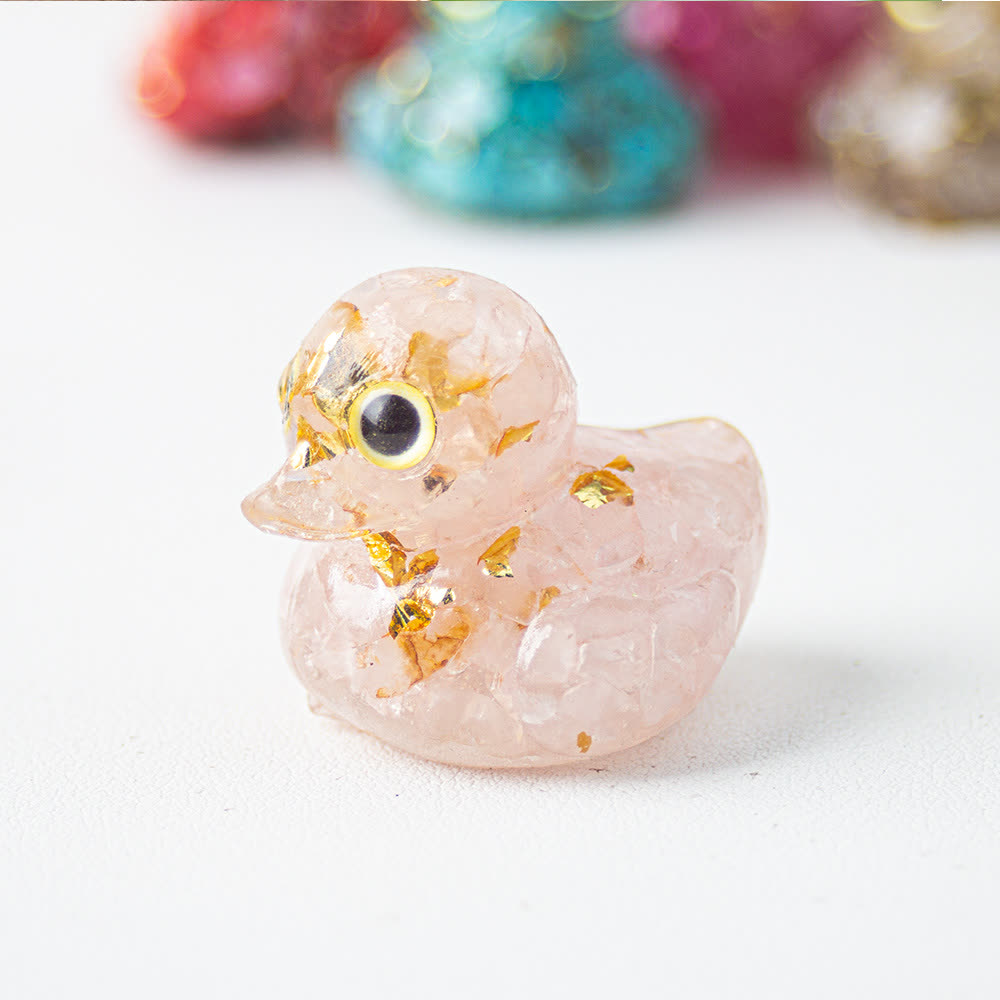 Olivenorma Natural Crystal Resin Duck Gemstone Decoration