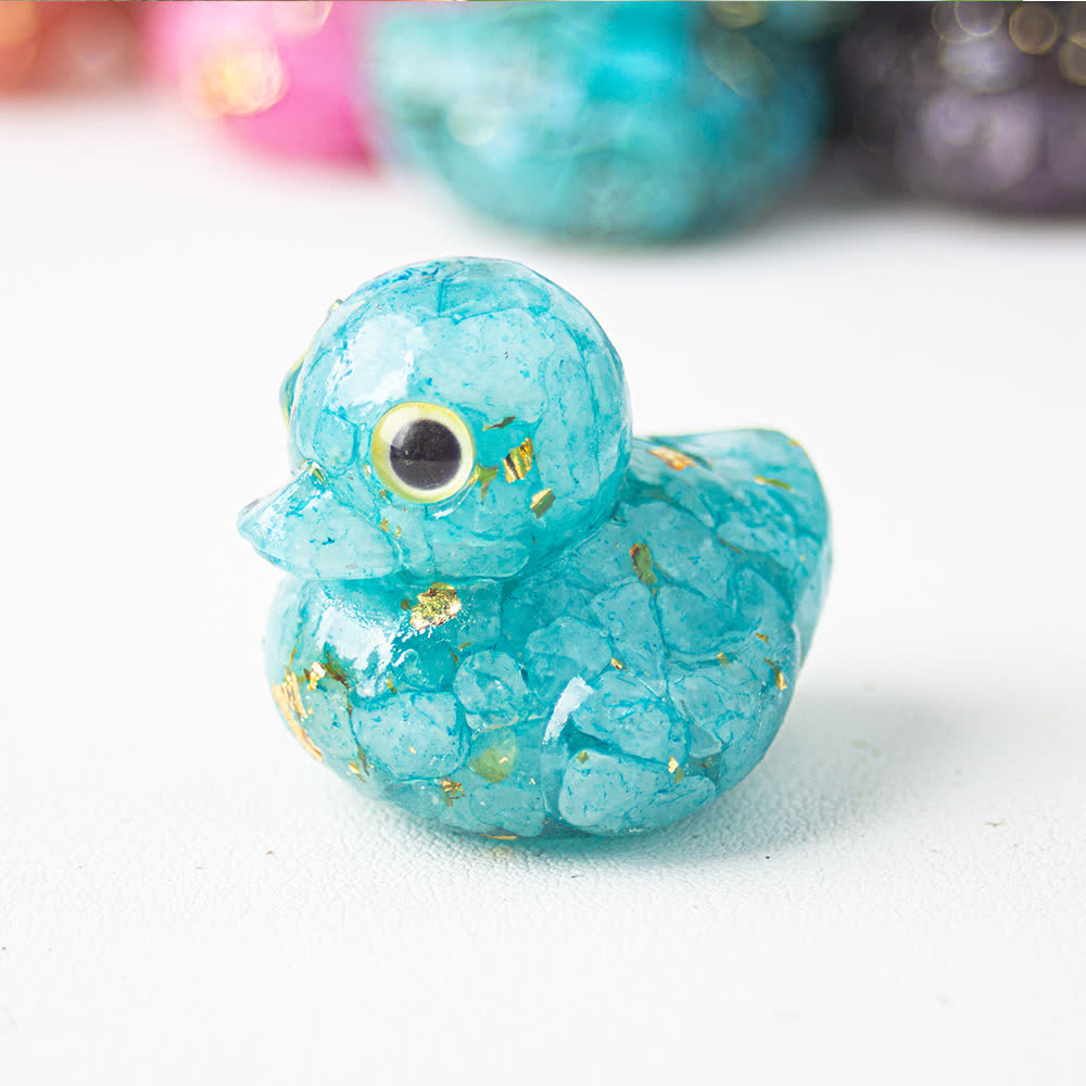 Olivenorma Natural Crystal Resin Duck Gemstone Decoration