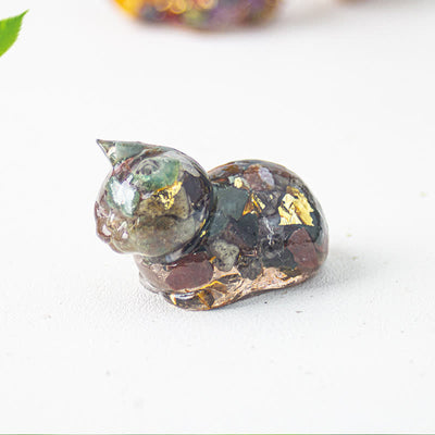 Olivenorma Natural Crystal Resin Cat Gemstone Decoration