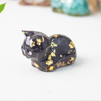 Olivenorma Natural Crystal Resin Cat Gemstone Decoration