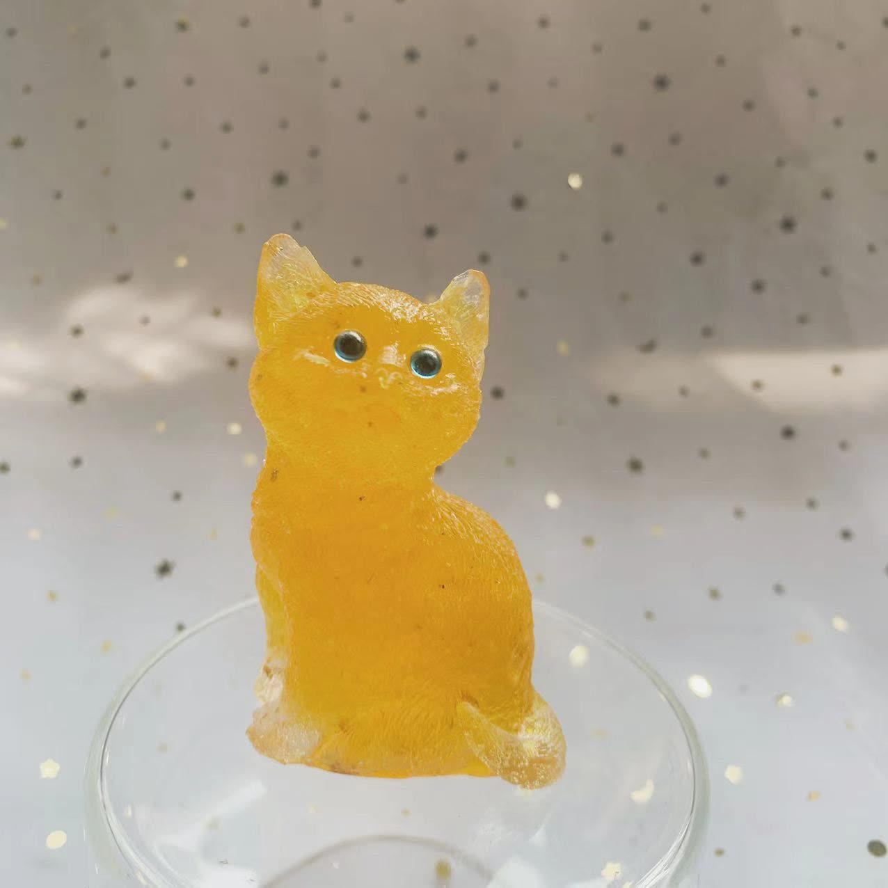 Olivenorma Crystal Resin Standing Cat Gemstone Decoration