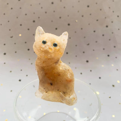 Olivenorma Crystal Resin Standing Cat Gemstone Decoration