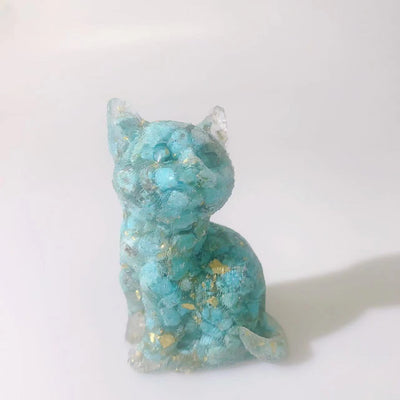 Olivenorma Crystal Resin Standing Cat Gemstone Decoration