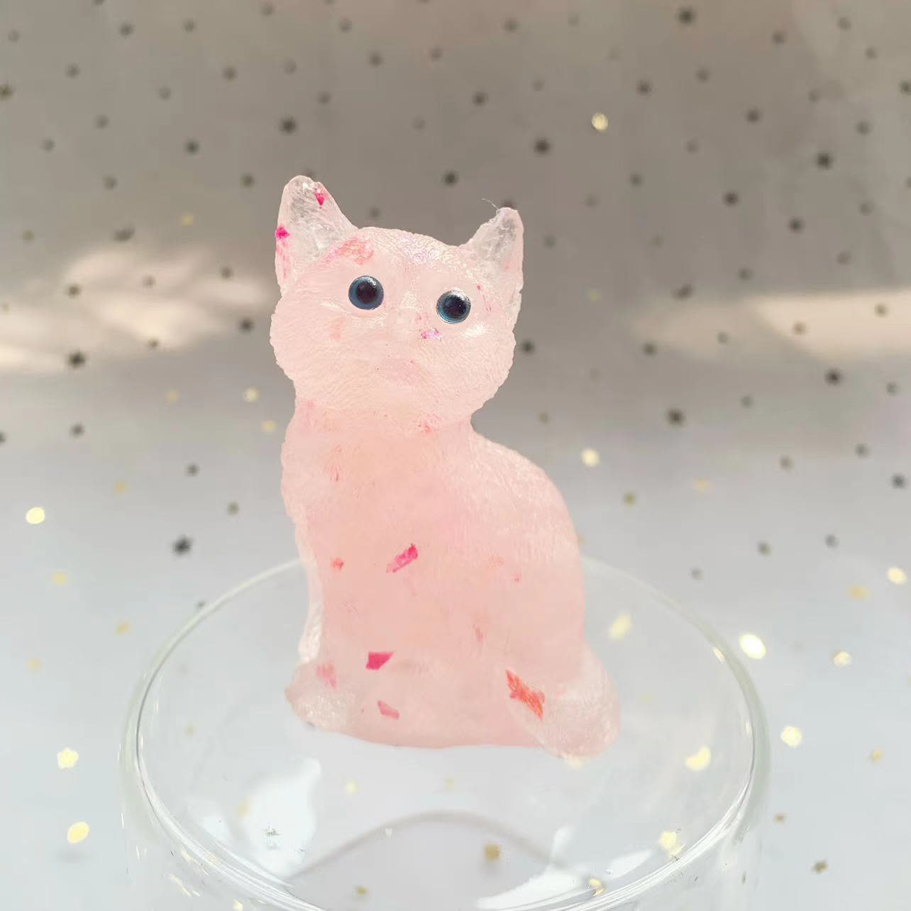 Olivenorma Crystal Resin Standing Cat Gemstone Decoration