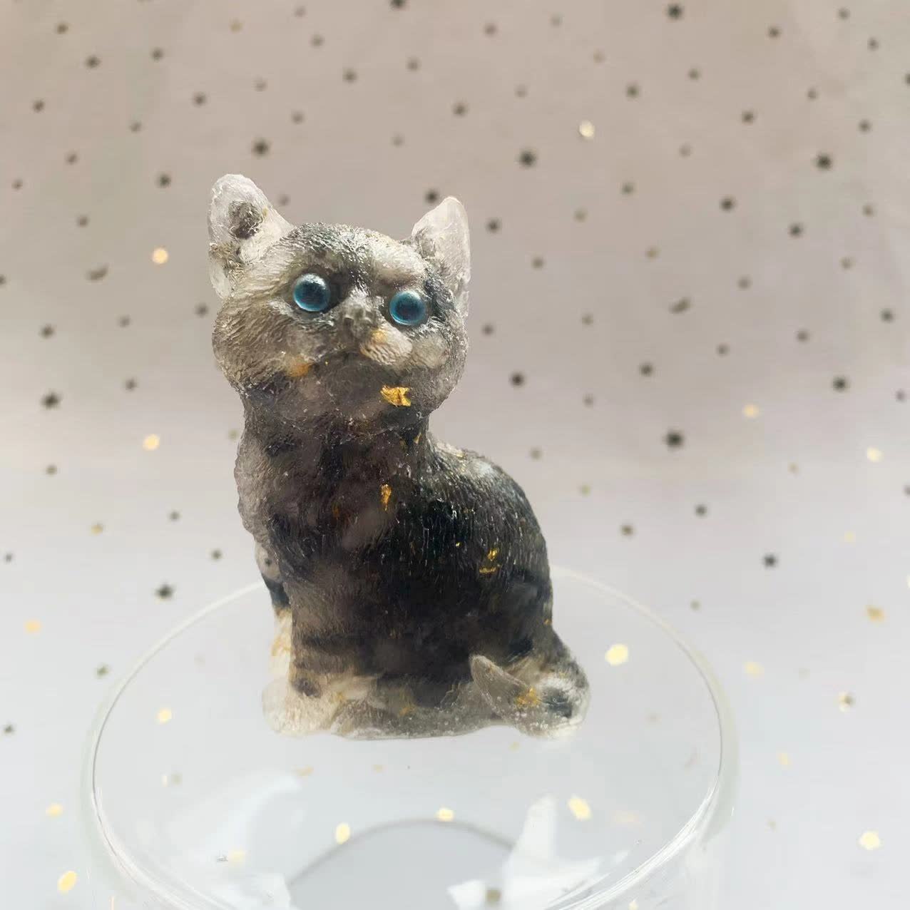 Olivenorma Crystal Resin Standing Cat Gemstone Decoration