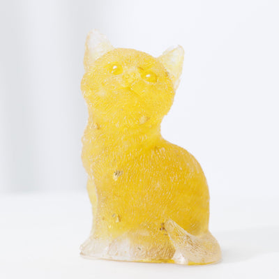 Olivenorma Crystal Resin Standing Cat Gemstone Decoration